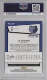 Ja Morant from the 2019-20 Panini Hoops Premium Stock set featuring a Flash parallel graded by PSA and given an overall grade of 10.