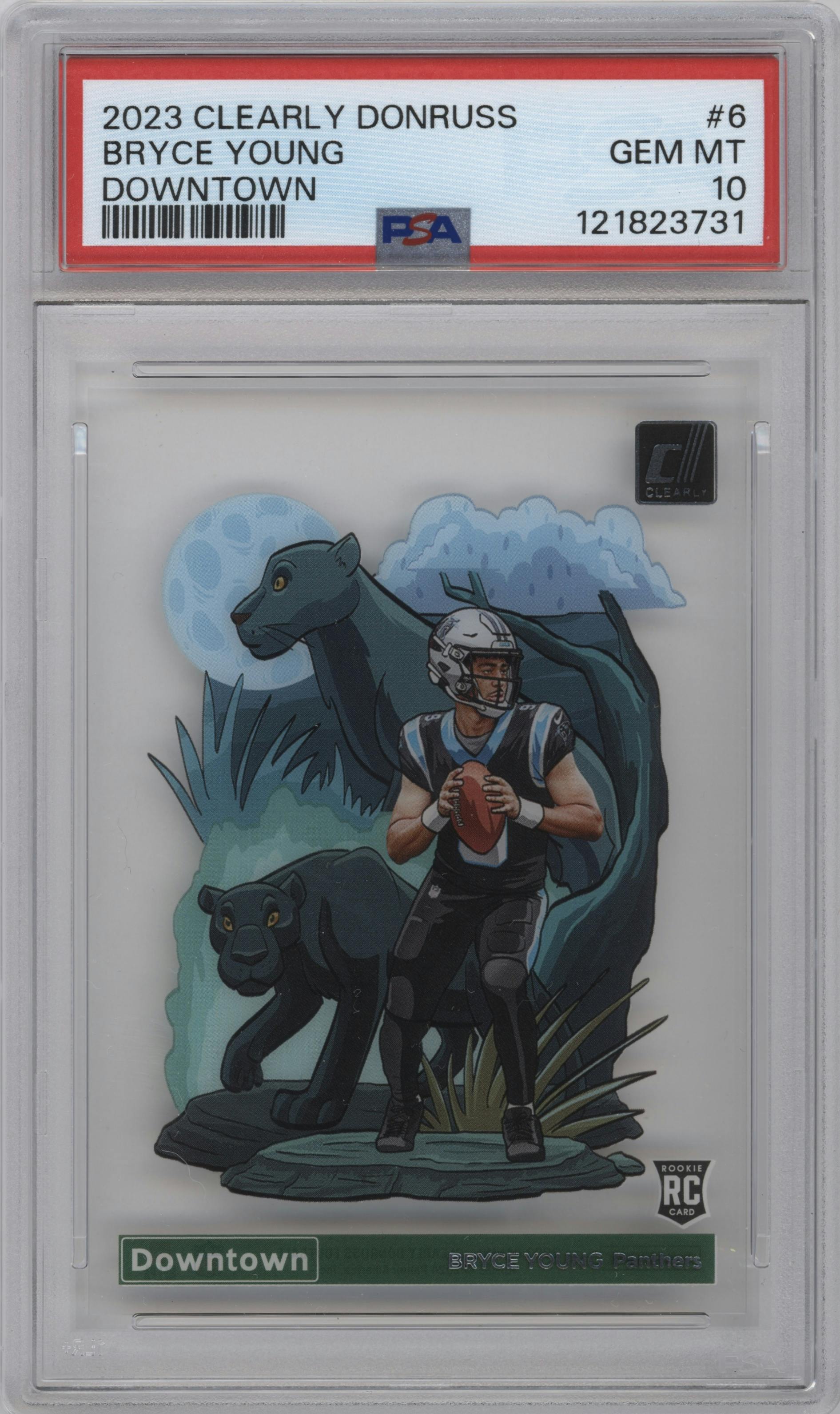 Bryce Young	 from the 2023 Clearly Donruss set graded by PSA and given an overall grade of 10.