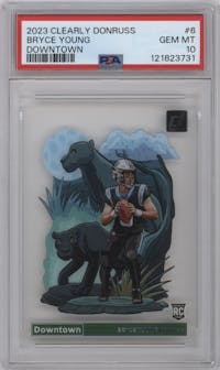 Bryce Young from the 2023 Clearly Donruss set graded by PSA and given an overall grade of 10.