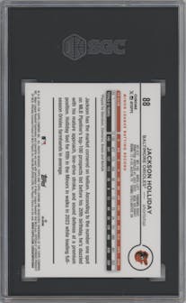 Jackson Holliday from the 2024 Topps Chrome set graded by SGC and given an overall grade of 9.5.