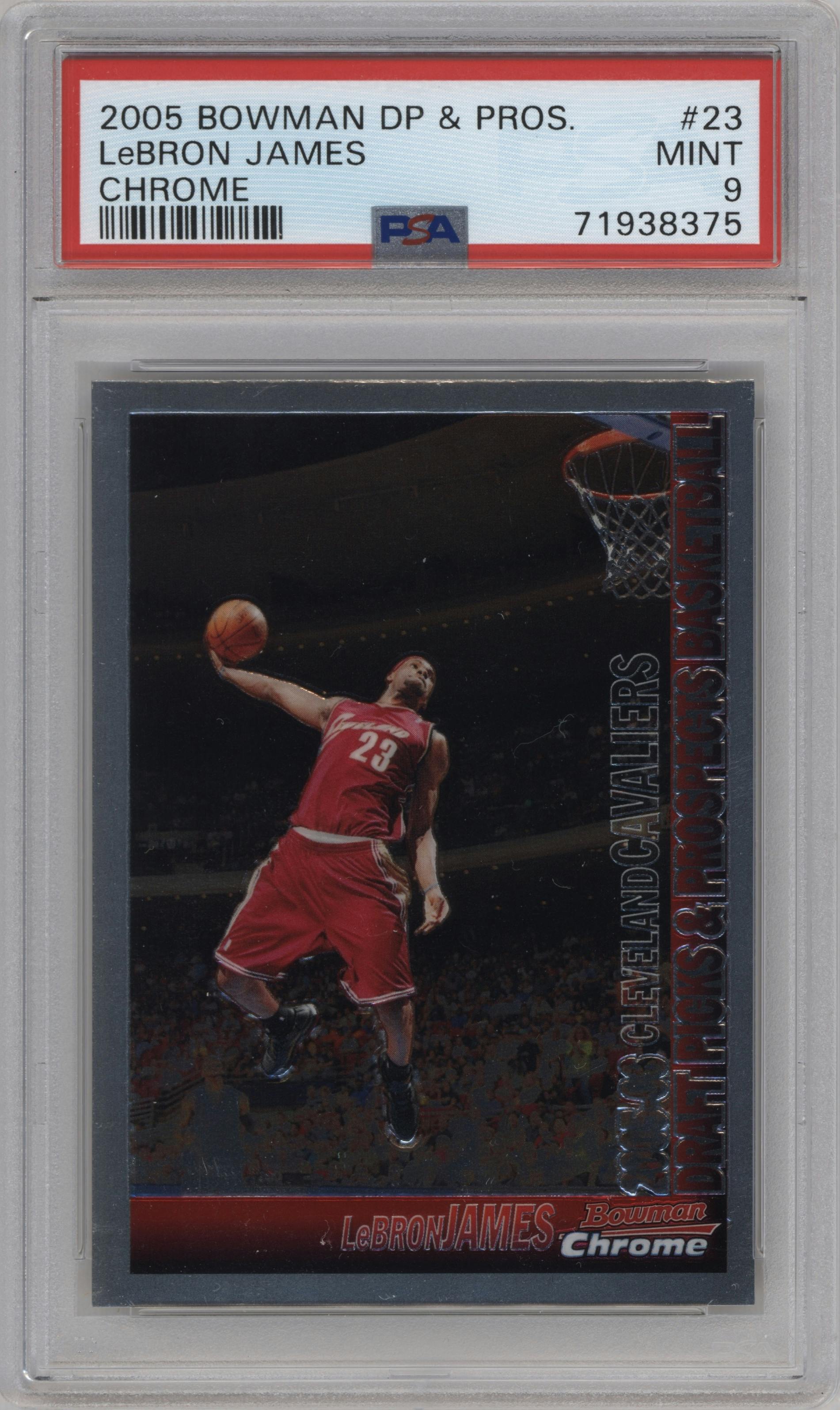LeBron James from the 2005-06 Bowman set graded by PSA and given an overall grade of 9.