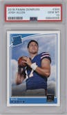 Josh Allen from the 2018 Panini Donruss set graded by PSA and given an overall grade of 10.