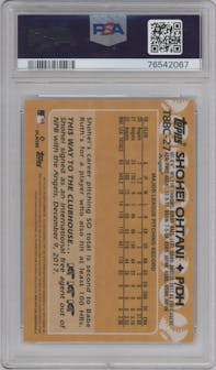Shohei Ohtani from the 2023 Topps Silver Pack set graded by PSA and given an overall grade of 10.