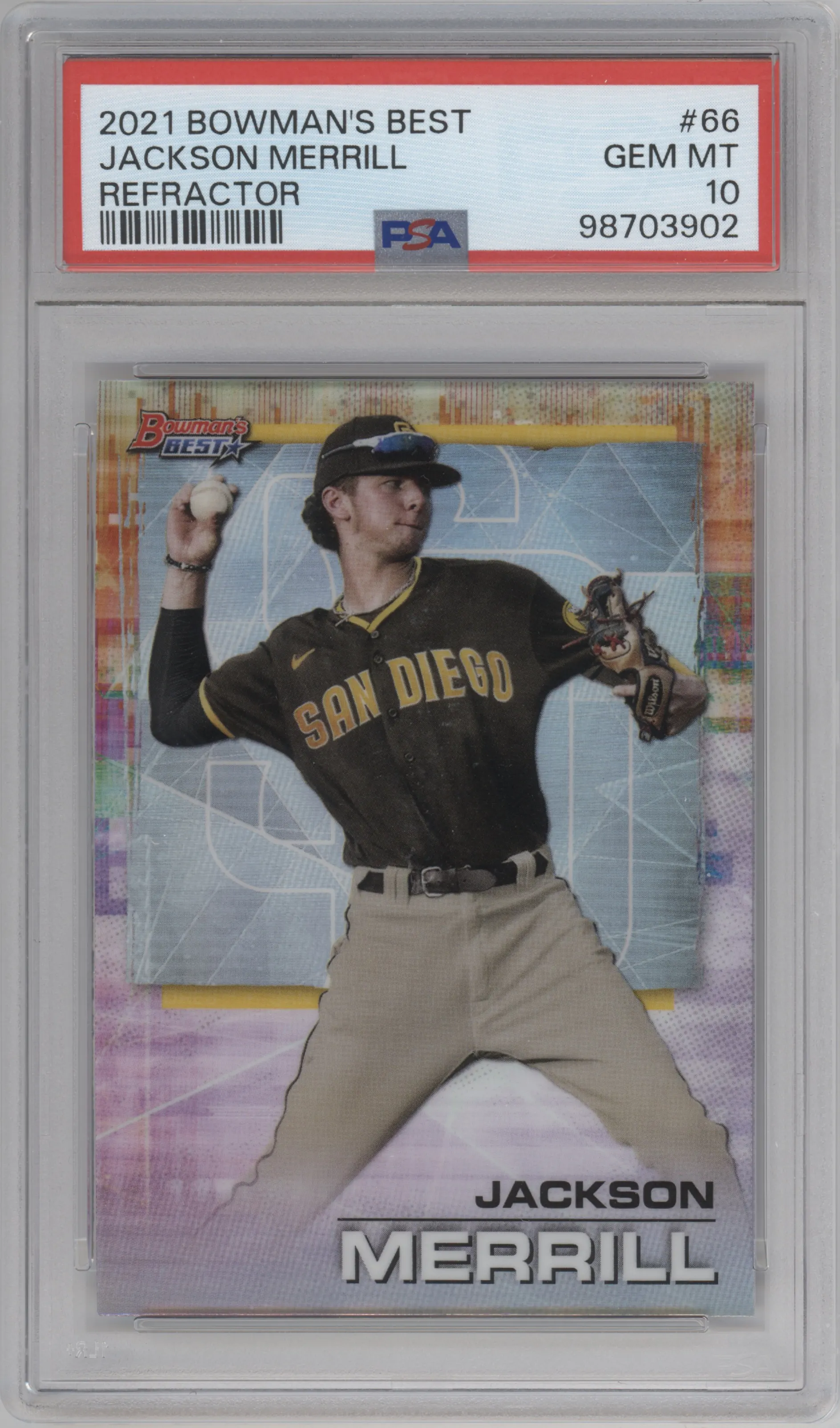 2021 Bowman’s Best Jackson Merrill Refractor PSA 10