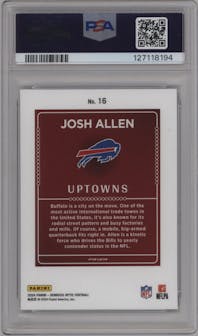 Josh Allen from the 2024 Donruss Optic set graded by PSA and given an overall grade of 10.