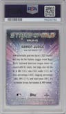 Aaron Judge from the 2024 Topps  set graded by PSA and given an overall grade of 10.