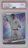 Aaron Judge from the 2024 Topps  set graded by PSA and given an overall grade of 10.