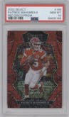 Patrick Mahomes II from the 2022 Panini Select set featuring a Red Disco  parallel graded by PSA and given an overall grade of 10.