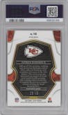 Patrick Mahomes II from the 2022 Panini Select set featuring a Red Disco  parallel graded by PSA and given an overall grade of 10.
