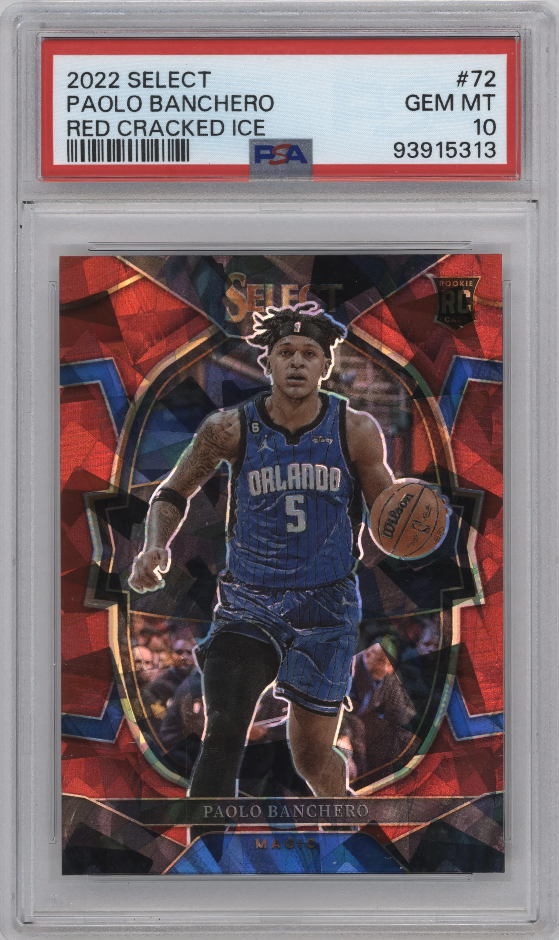 2022 Panini Select Paolo Banchero Red Cracked Ice PSA 10