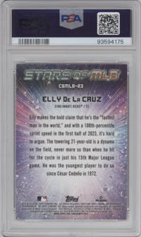 Elly De La Cruz from the 2024 Topps  set graded by PSA and given an overall grade of 10.