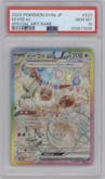 Eevee ex from the 2024 Pokemon SV JPN set graded by PSA and given an overall grade of 10.