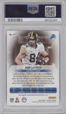 Sam LaPorta from the 2023 Panini Prestige set featuring a Blue parallel graded by PSA and given an overall grade of 10.