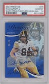 Sam LaPorta from the 2023 Panini Prestige set featuring a Blue parallel graded by PSA and given an overall grade of 10.