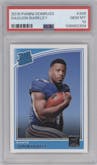 Saquon Barkley from the 2018 Panini Donruss set graded by PSA and given an overall grade of 10.