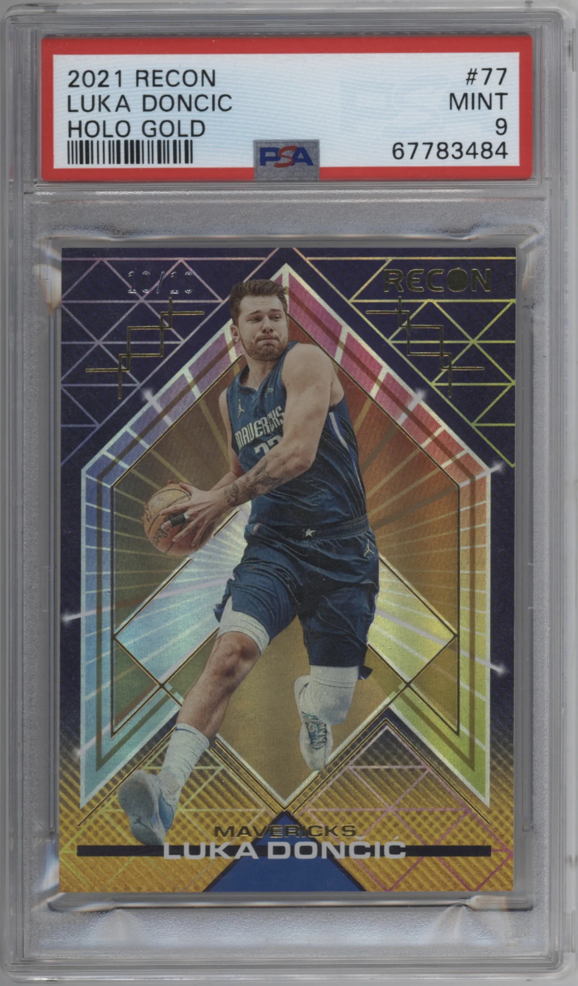 2021 Panini Recon Luka Doncic Gold Holo #77 PSA 9