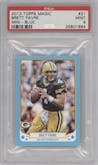 Brett Favre from the 2013 Topps Magic set featuring a Mini Blue-Bordered parallel graded by PSA and given an overall grade of 9.