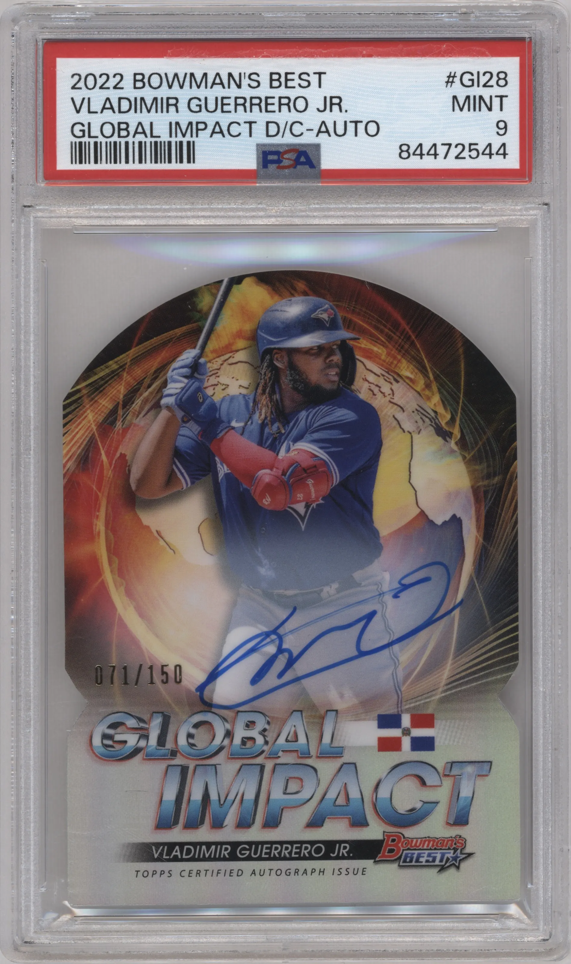 2022 Bowman’s Best Global Impact Auto Vladimir Guerrero Jr. PSA 9