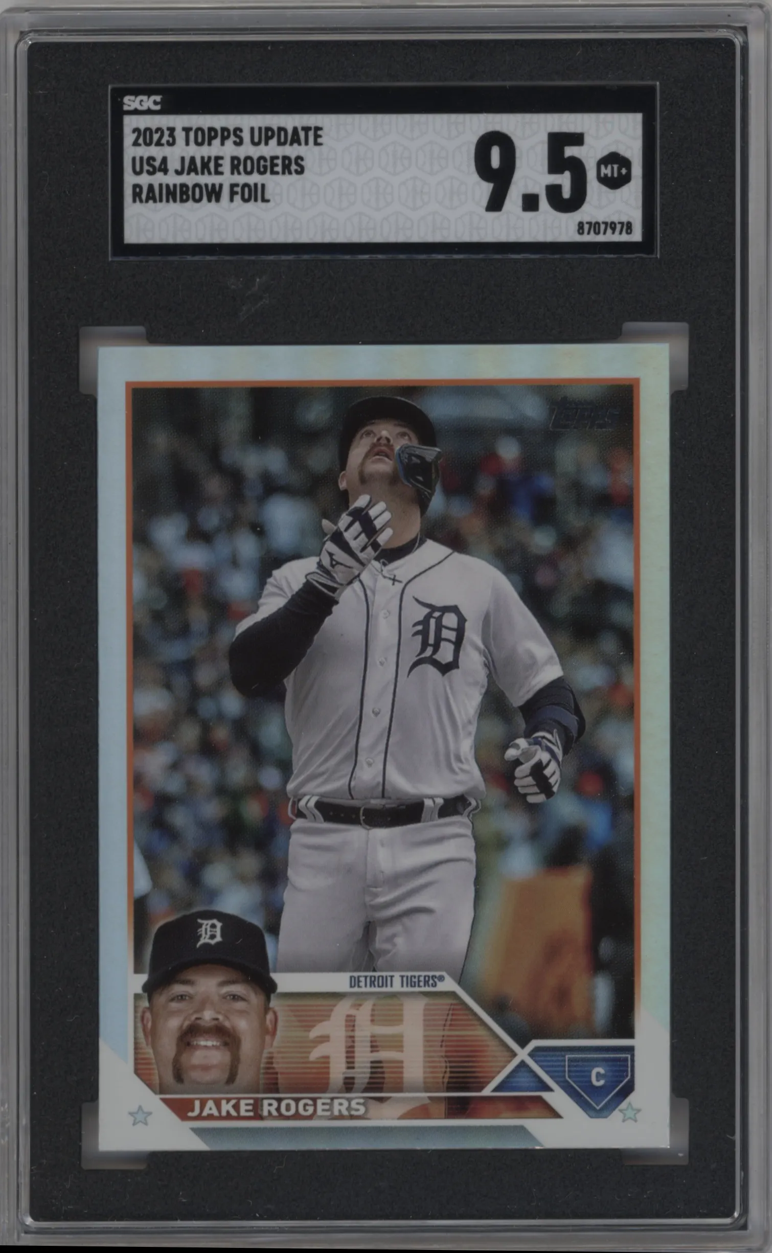 2023 Topps Update Jake Rogers Rainbow Foil #US4 SGC 9.5