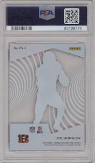 Joe Burrow from the 2020 Panini Chronicles set graded by PSA and given an overall grade of 10.
