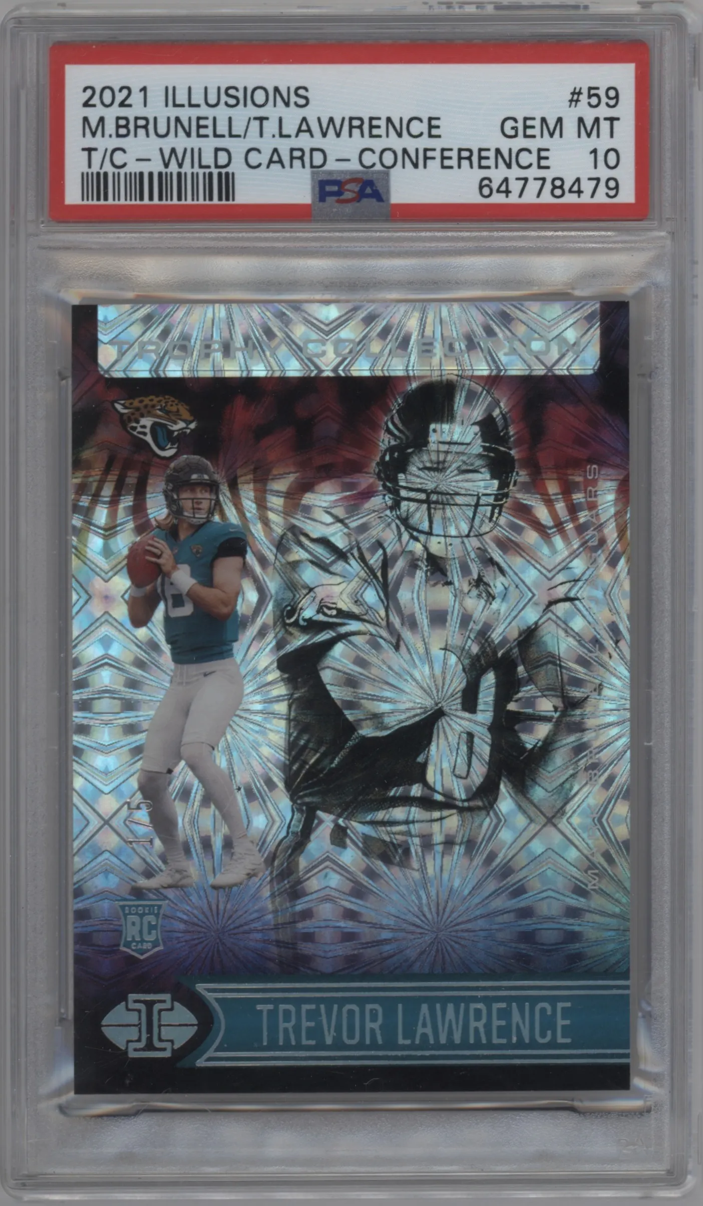 2021 Panini Illusions Trophy Coll.WC Mark Brunell/Trevor Lawrence Conference #59 PSA 10