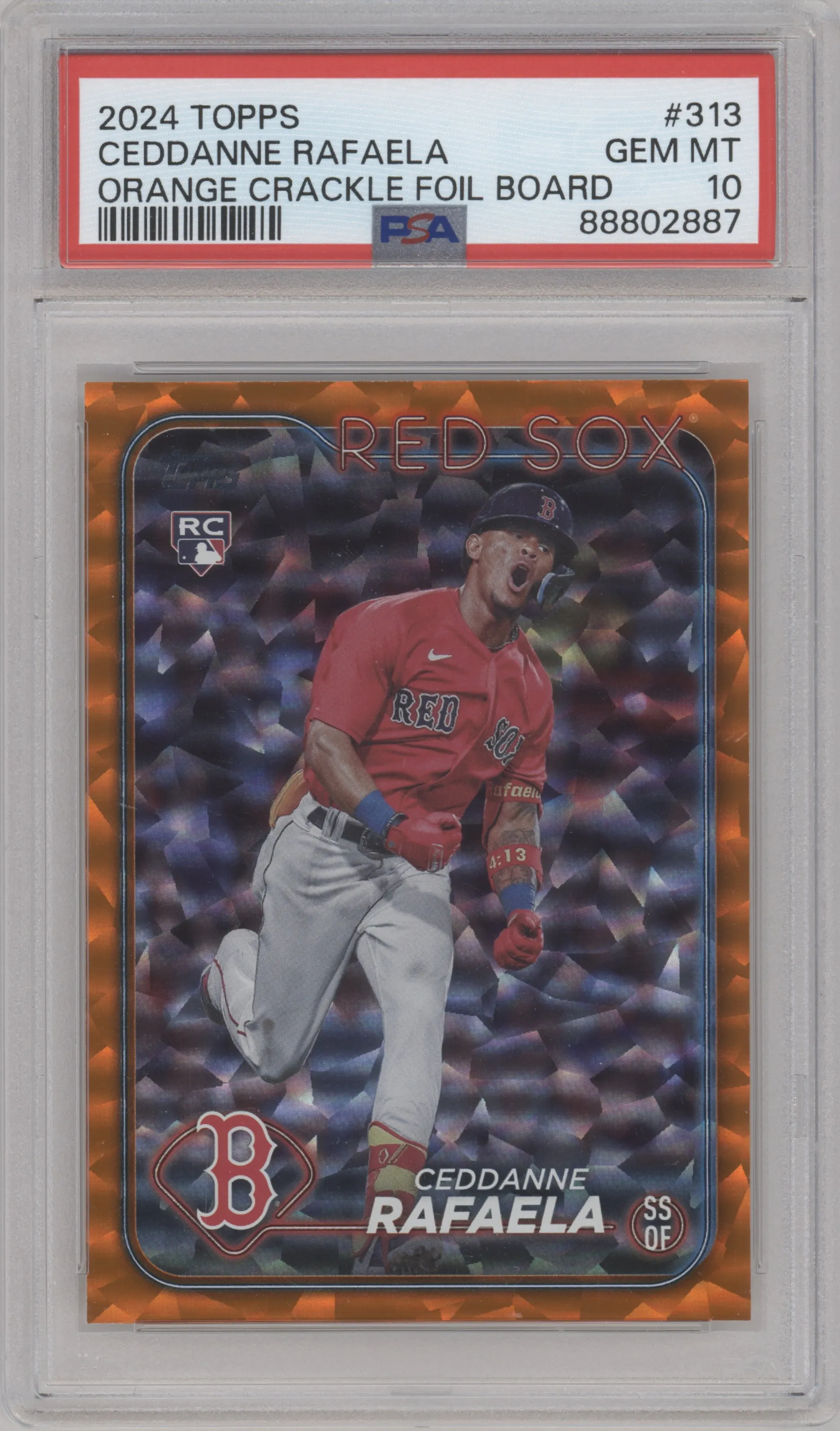 2024 Topps Ceddanne Rafaela Orange Crackle Foil #313 PSA 10