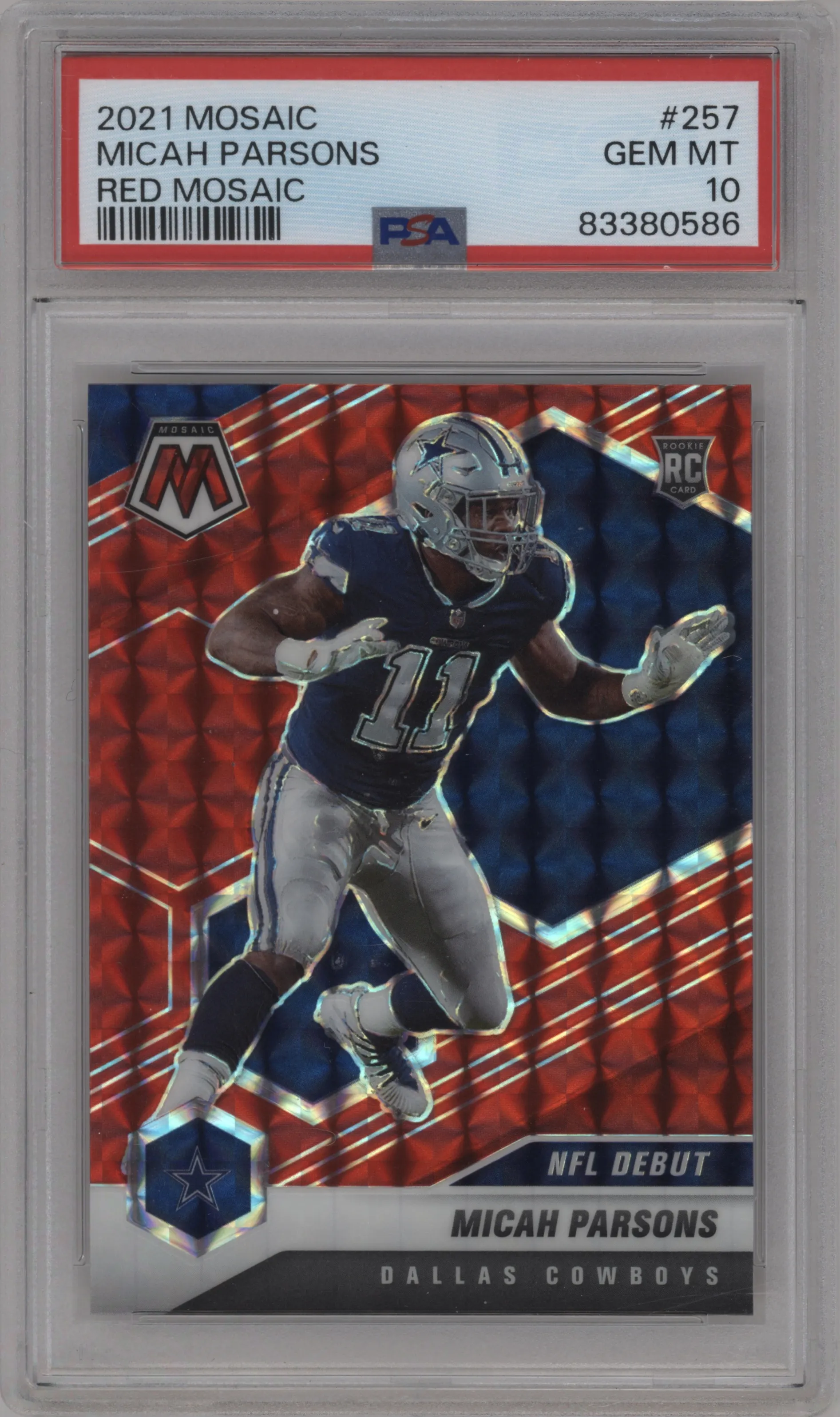 2021 Panini Mosaic Micah Parsons Red Mosaic PSA 10