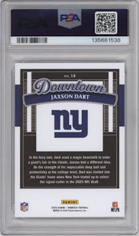 Jaxson Dart from the 2025 Panini Donruss set graded by PSA and given an overall grade of 10.