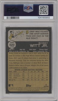 Bobby Witt Jr. from the 2022 Topps Heritage High Number set graded by PSA and given an overall grade of 9.
