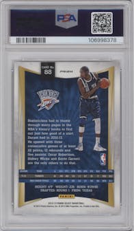 Kevin Durant from the 2012-13 Panini Select set featuring a Prizm parallel graded by PSA and given an overall grade of 10.