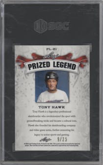 Tony Hawk from the 2023 Leaf Special Release set featuring a Silver parallel graded by SGC and given an overall grade of 10.