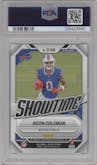 Keon Coleman from the 2024 Panini Mosaic set featuring a Purple parallel graded by PSA and given an overall grade of 10.