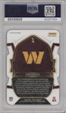 Sam Howell from the 2022 Panini Select set featuring a Die-Cut Zebra parallel graded by PSA and given an overall grade of 10.