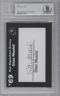 Stan Musial from the 2019 Historic Autographs 1969 set graded by Beckett and given an overall grade of 0.