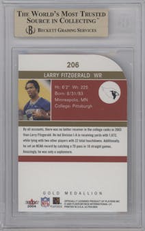 Larry Fitzgerald  from the 2004 Ultra set featuring a Gold Medallion parallel graded by Beckett and given an overall grade of 9.5.