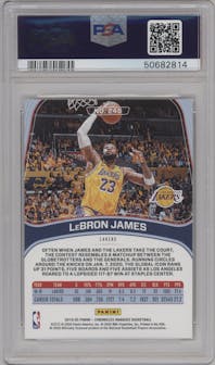 LeBron James from the 2019-20 Panini Chronicles  set graded by PSA and given an overall grade of 10.