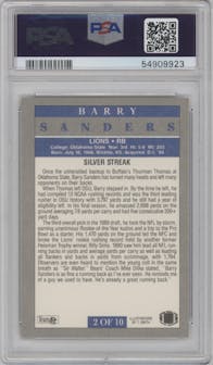 Barry Sanders  from the 1991 Fleer set graded by PSA and given an overall grade of 9.