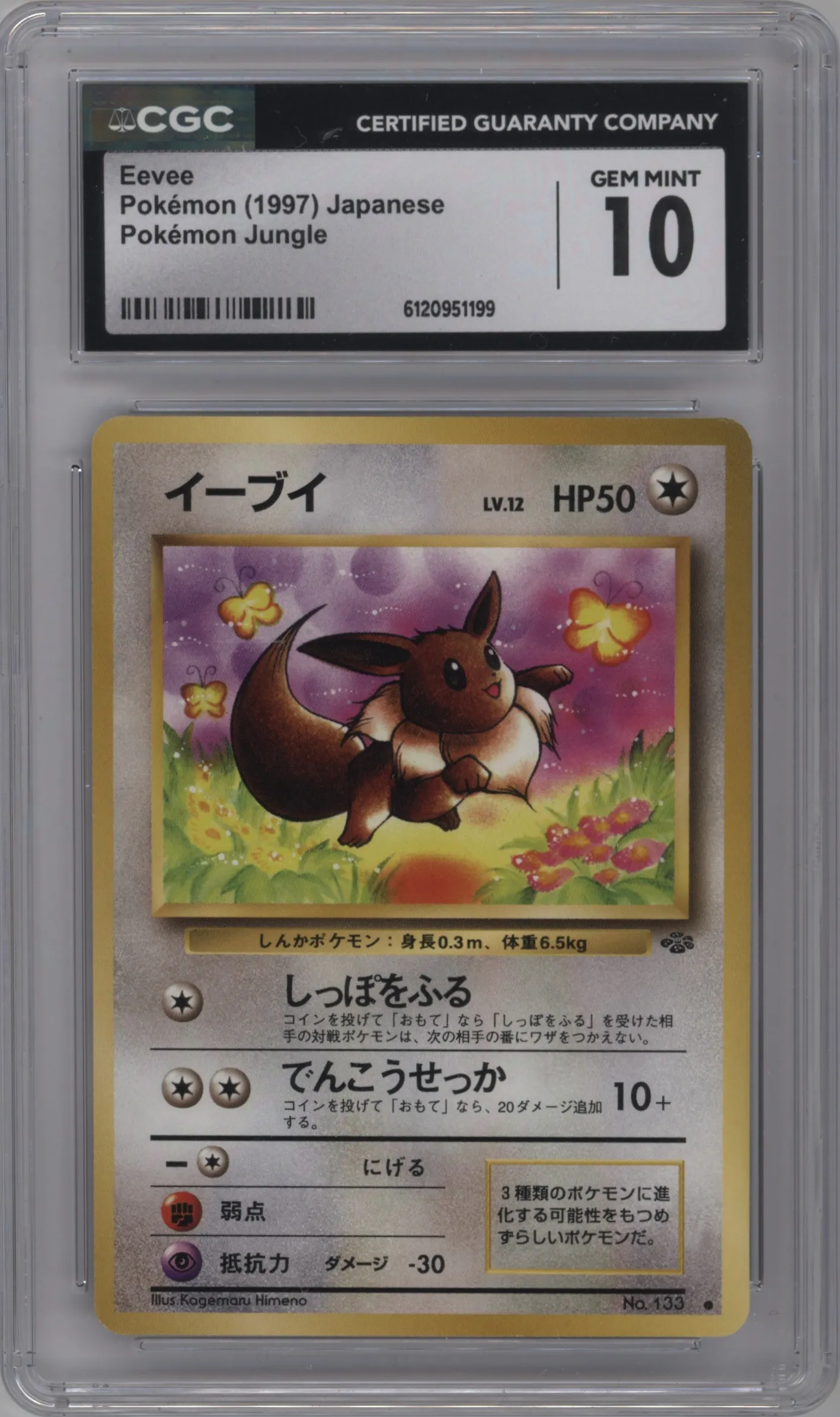 1997 Pokemon JPN Pokemon Jungle Eevee #133 CGC 10