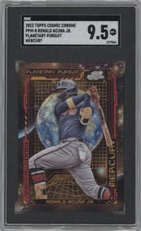 Ronald Acuna Jr. from the 2023 Topps Cosmic Chrome set graded by SGC and given an overall grade of 9.5.