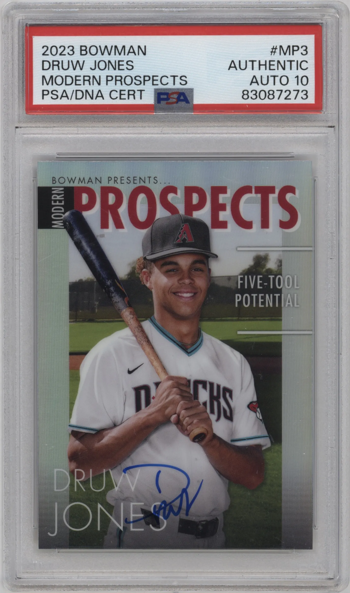 2023 Bowman Modern Prospects Druw Jones PSA AUTHENTIC PSA
