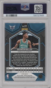 Brandon Miller from the 2023-24 Panini Mosaic set featuring a Silver parallel graded by PSA and given an overall grade of 9.