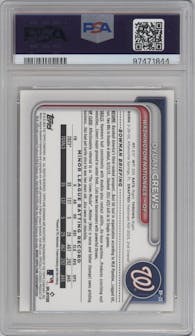 Dylan Crews from the 2024 Bowman set featuring a Yellow parallel graded by PSA and given an overall grade of 10.