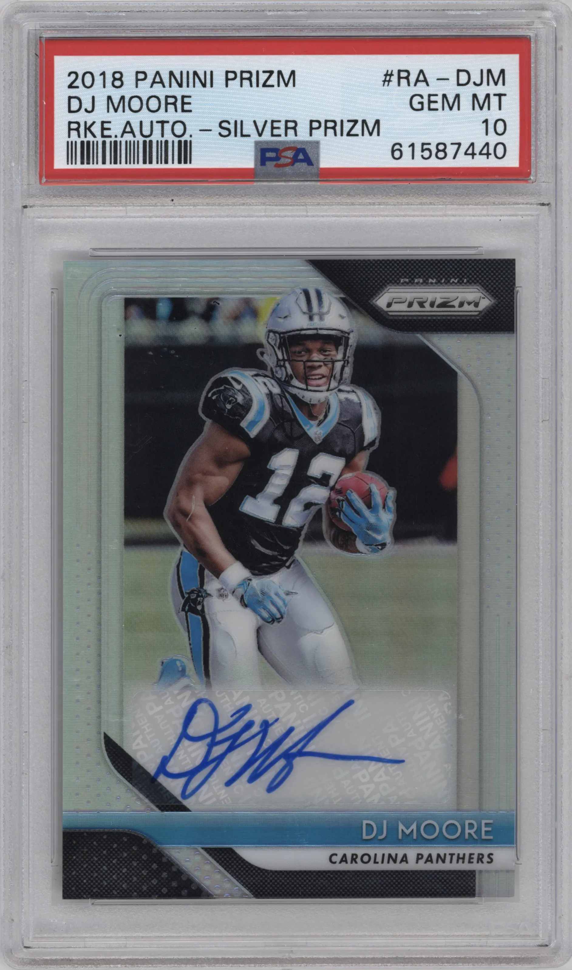2018 Panini Prizm Rke.Auto DJ Moore #RA-DJM PSA 10