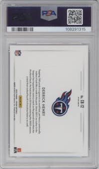 Derrick Henry from the 2022 Panini Prizm set graded by PSA and given an overall grade of 9.