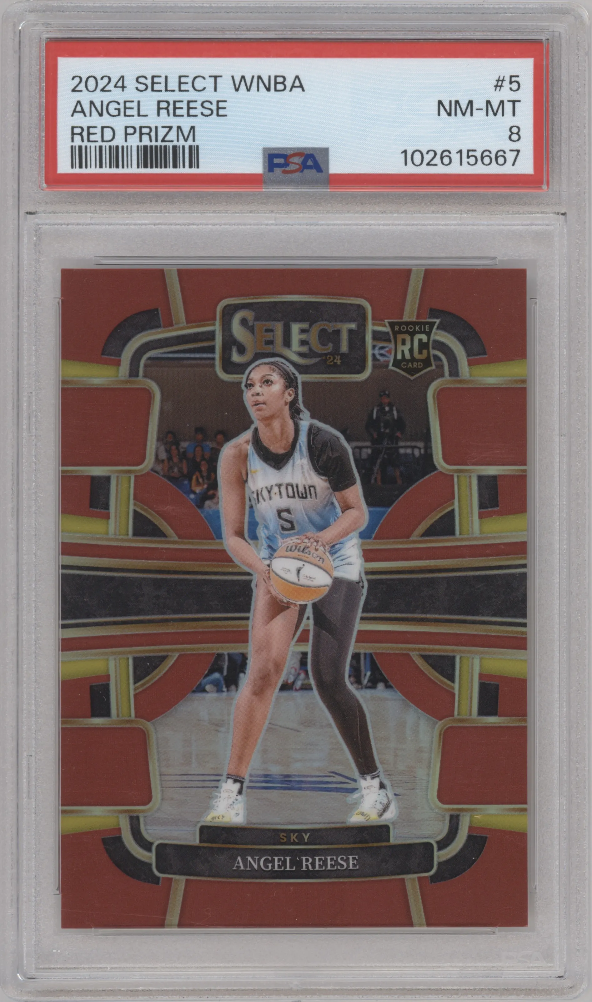 2024 Panini Select WNBA Angel Reese Red Prizm #5 PSA 8