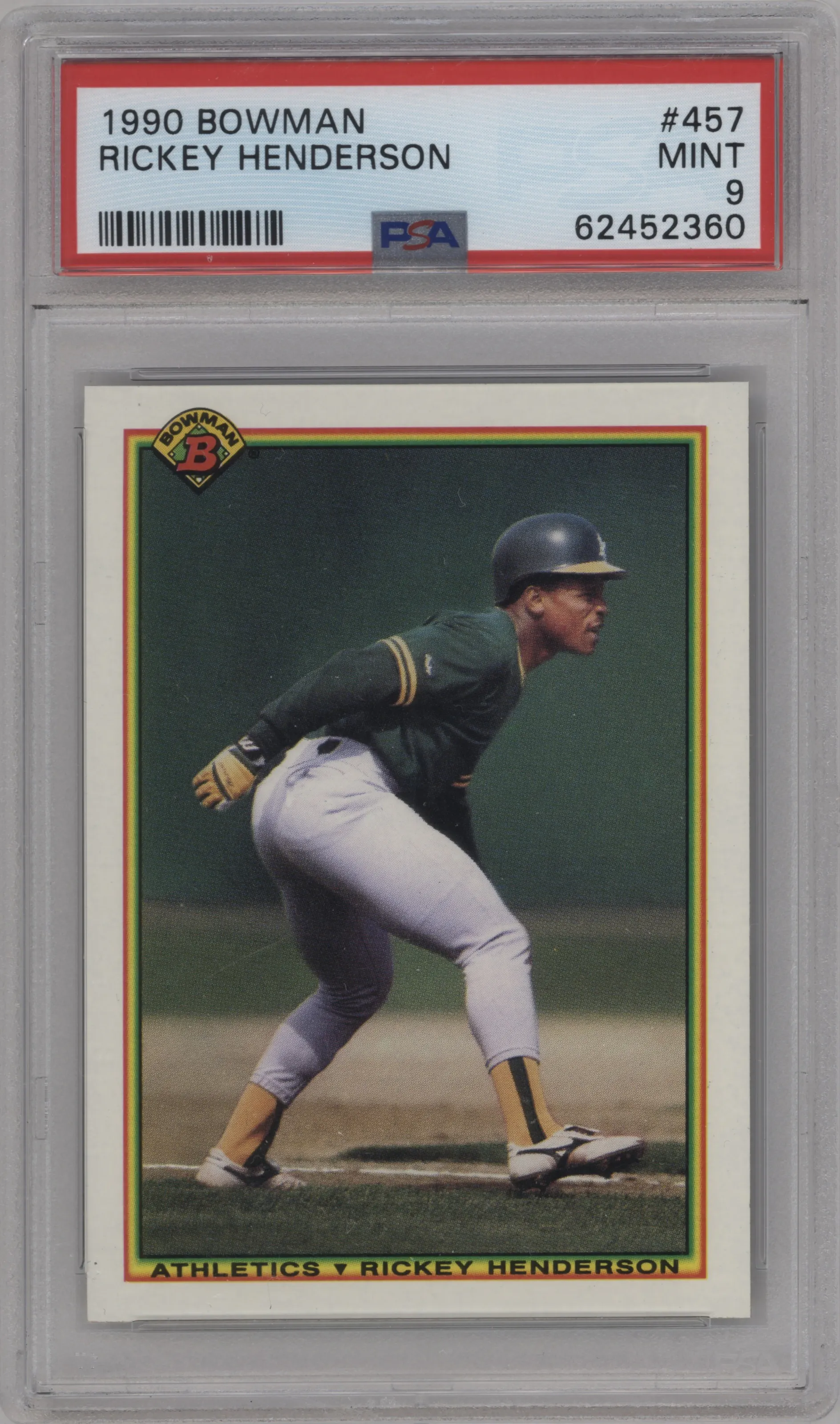 1990 Bowman Rickey Henderson PSA 9