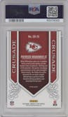 Patrick Mahomes II from the 2023 Panini Rookies & Stars set featuring a Silver parallel graded by PSA and given an overall grade of 10.