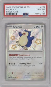 Snorlax from the 2024 Pokemon SV set graded by PSA and given an overall grade of 10.