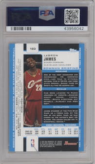 LeBron James  from the 2003-04 Bowman set graded by PSA and given an overall grade of 9.