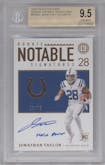 Jonathan Taylor from the 2020 Panini Encased set graded by Beckett and given an overall grade of 9.5.